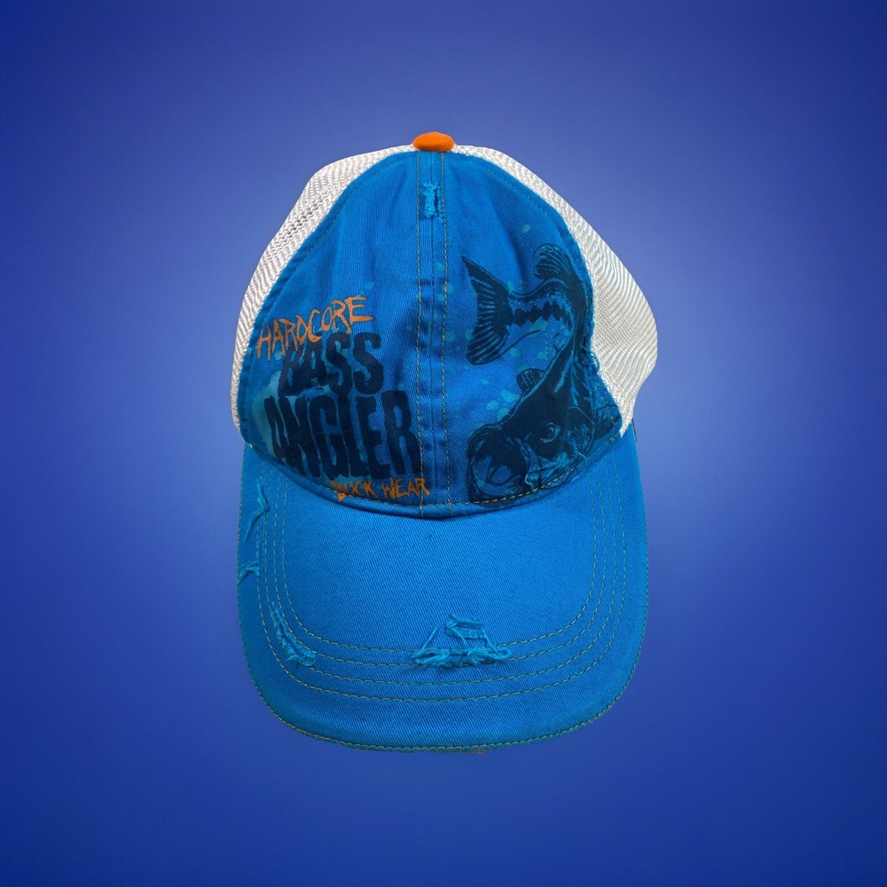 BUCK WEAR Blue Trucker Hat‎ Hardcore Bass Angler